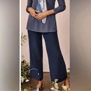 Women’s J.Jill straight Wide leg Cropped Blue Pants